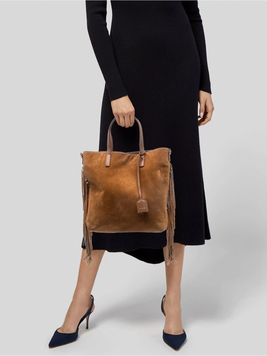 Yves Saint Laurent Handbags - YSL Authentic suede fringe tote